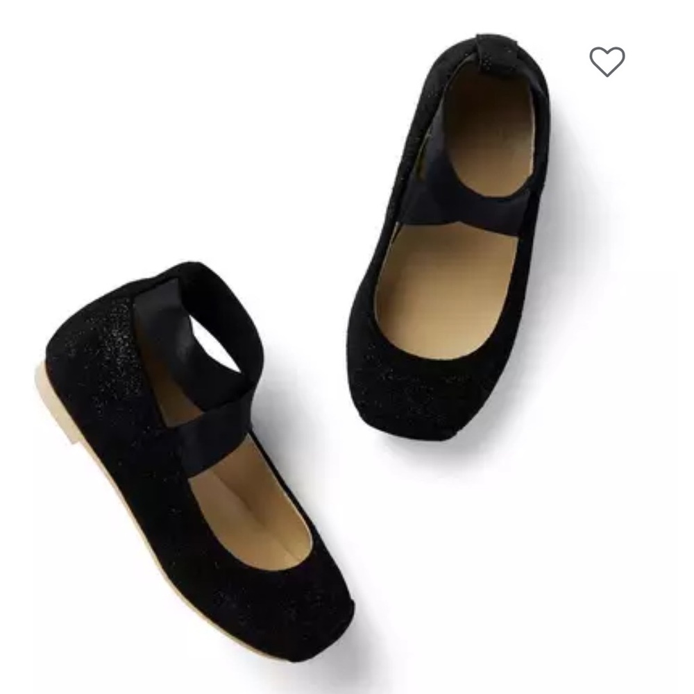 Janie and Jack Black Glitter Dress Shoes